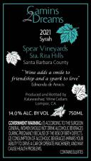 Camins 2 Dreams - Spear Vineyard Syrah 2021