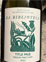 La Biblioteca - Title Page Aegrina Vineyard 2023